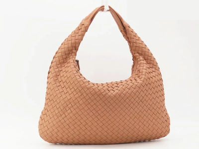 BOTTEGA VENETA Shoulder Hobo Bag Medium Coral Pink Intrecciato