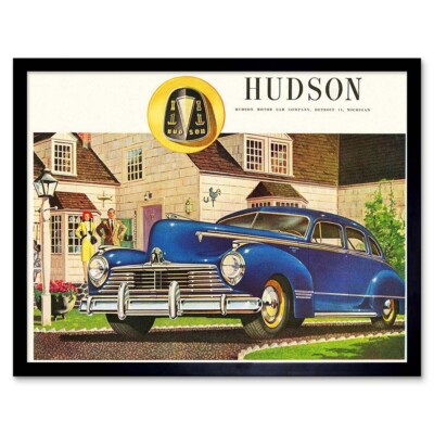 Werbung Auto Automobil Oldtimer Hudson Luxus 12 x 16 Zoll gerahmter Kunstdruck