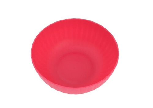 new 4 pcs Mainstays Plastic ribbed Dinner Bowls fuchsia pink - Picture 5 of 11