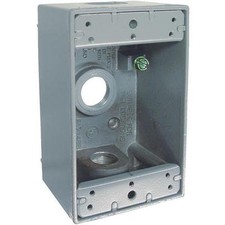 Gray Single-Gang Weatherproof Outdoor Outlet Box
