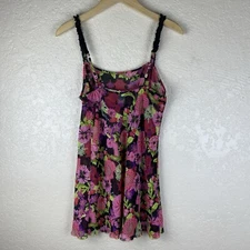 Josie Natori S Sheer Mini Slip Chemise Lingerie Dress Y2K Oriental Asian