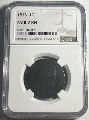 1813 CLASSIC HEAD LARGE CENT GRADED NGC FR02 LOWBALL
