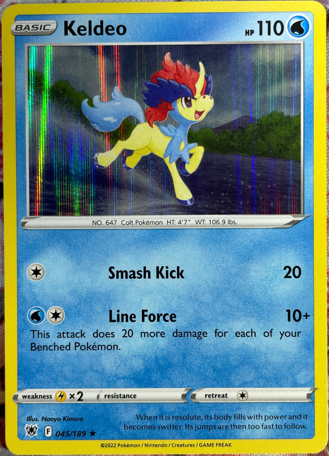Keldeo Holo Rare - 045/189 - Astral Radiance Pokemon 2022