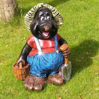 Maulwurf Gartenfigur Statue Garten Dekoration Deko Lustig Figur Schufel Eimer