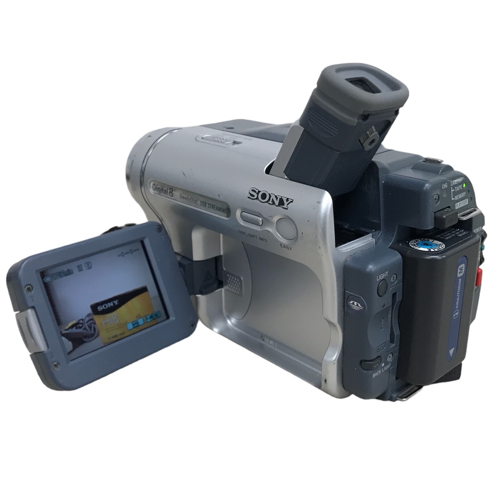 Sony Digital 8 Handycam DCRTRV460 Silver 2.5" LCD 20x Zoom Tape