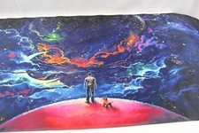 Large Gaming Mouse Pad Outer Space Multi Color Design 15 3/4" x 35"