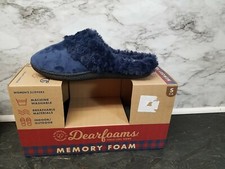 Women Dearfoams Blue Clog Slippers Memory Foam Small 5-6 New