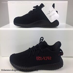 Adidas Yeezy Boost 350 V2 Nourrisson Baskets en Noir \u0026 Rouge Bred  Chaussures Enfants UK 8.5 | eBay