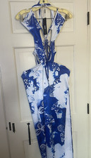 FASHION NOVA MYSTICAL BEAUTY WOMENS CROSS HALTER MAXI DRESS SIZE MEDIUM NWT 842