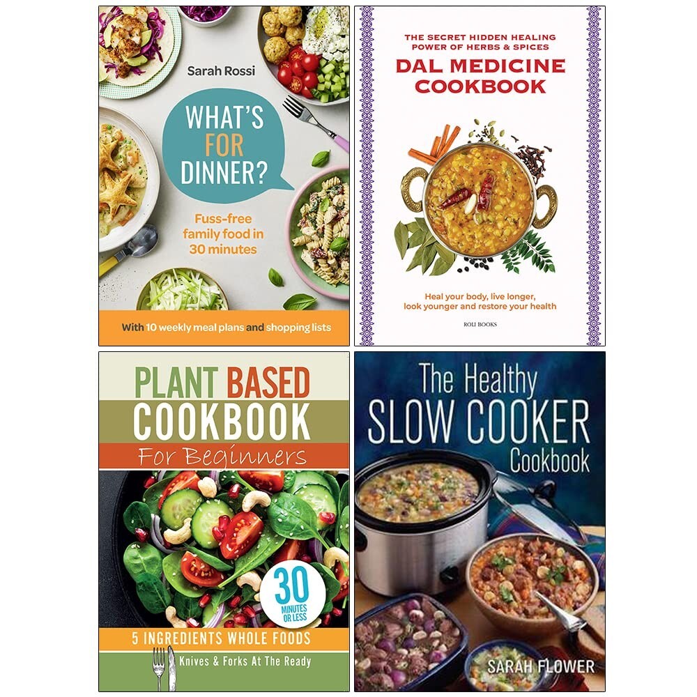 What's For Dinner?,Dal Medicine Cookbook,Plant Based ,Healthy Slow 4 Books Set