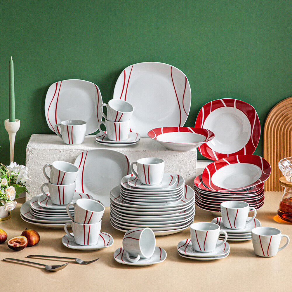 MALACASA 30-Piece Gray Porcelain Dinnerware in the Dinnerware department at