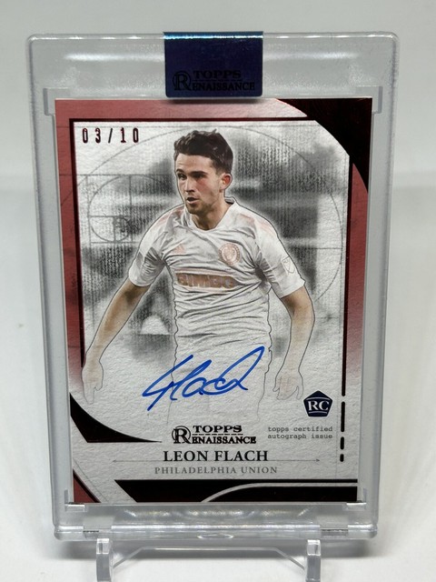 🔥 2022 Topps MLS Renaissance Engravement Red RC Leon Flach /10 Card Auto Rookie