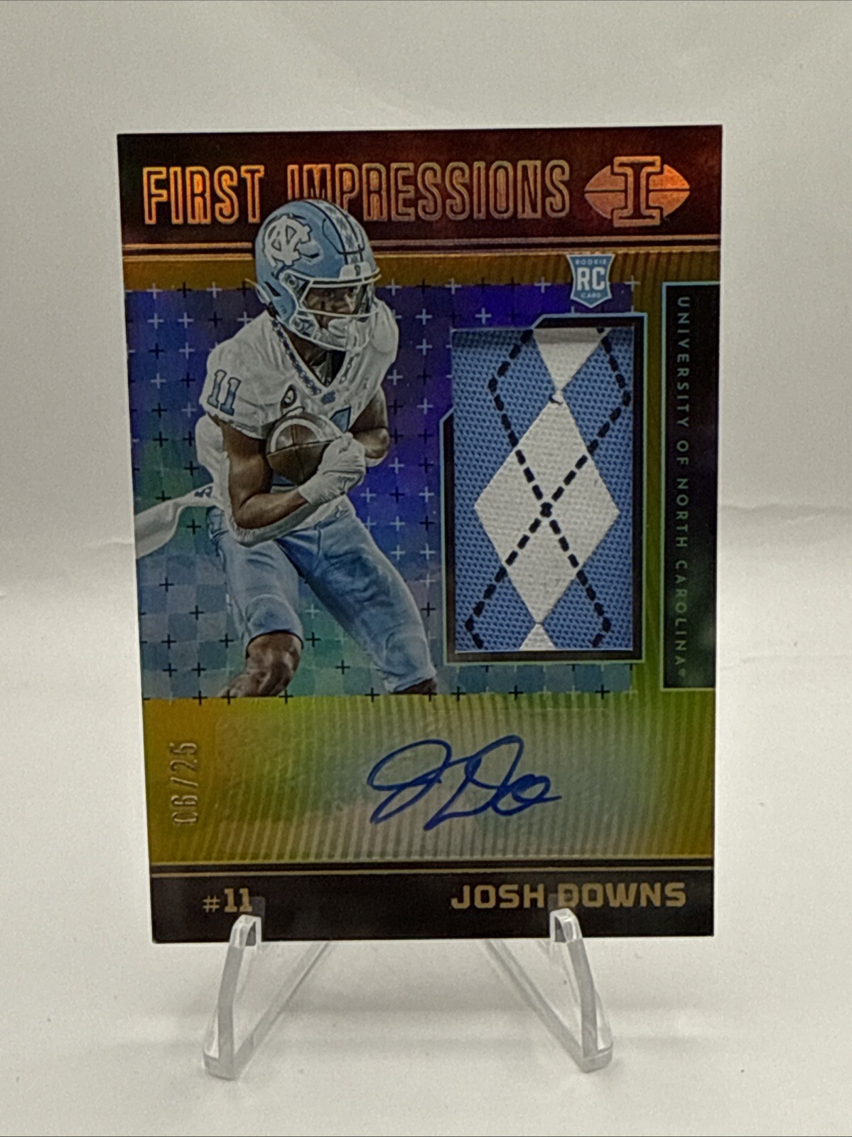 2023 Illusions Draft Picks First Impressions Auto Josh Downs Gold Foil RPA /25