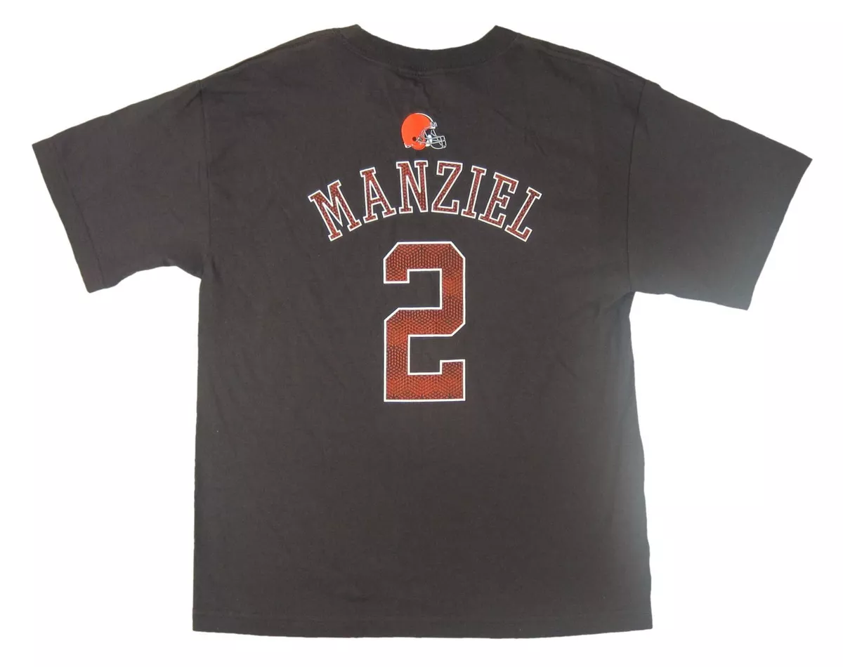 NFL Defect Browns Johnny Manziel Name Number Youth Brown T Shirt