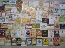 Lot of 80 Old 1930's-1950's - European WINE & LIQUOR LABELS - All Different