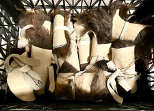 (Small Sizes) Premium Bison Buffalo Scrap Fur Hide Leather New Tanned Soft Tan!