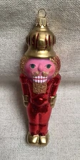 Krebs Lauscha Glas Creations Christmas Ornament Red Nutcracker King ? Germany