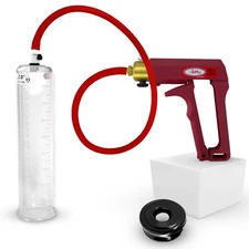 Maxi Red Handle Silicone Hose | Penis Pump 9"/12" Length | Black Sleeve - Round 