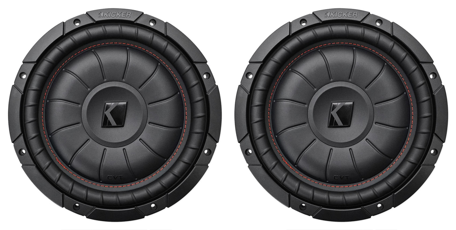 2 Автомобильные сабвуферы Kicker 43CVT104 COMPVT 10 мощностью 1600 Вт с низким уровнем шума Subs CVT10-4 53290₽