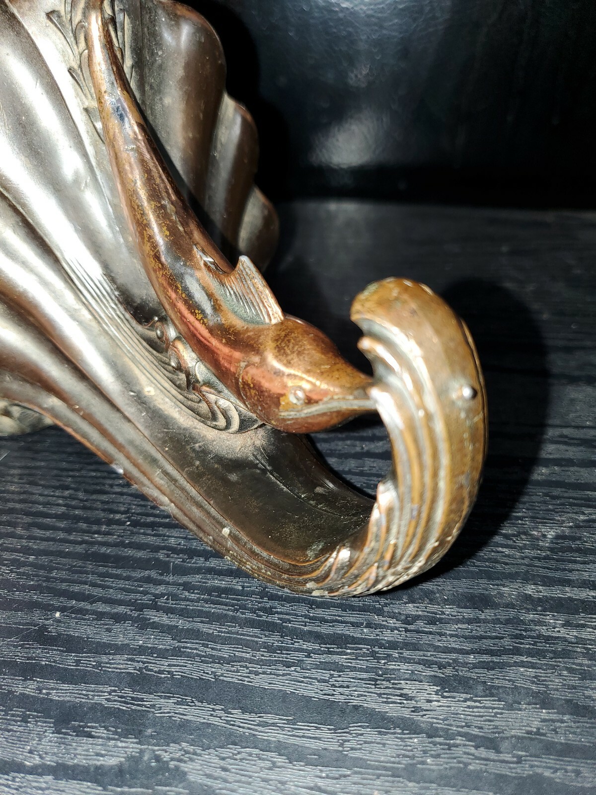 Antique Cast Metal Swordfish Bookend Bronze Copper Wash / ART DECO LOOK