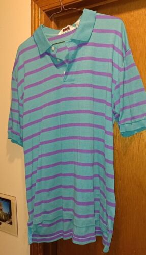 Brian MacNeil Sportswear Golf Shirt Men's XL Green and purple Vintage style .
