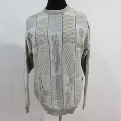Shenan Doah Herren Baumwolle Vintage 3D Crew Pullover Brustumfang 42/44 UK Größe L REF (Y01108)