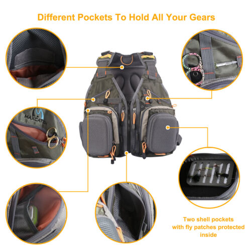 Maxcatch Fly Fishing Vest Mutiple Function Backpack Bag For Outdoor sports - Picture 2 of 6