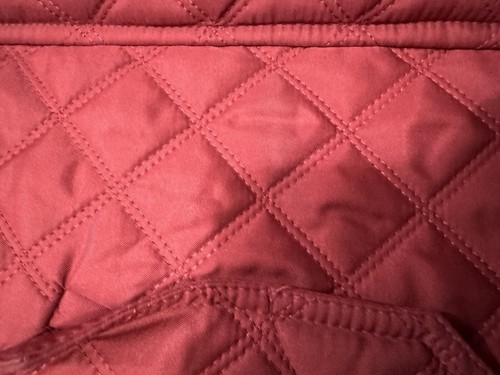 Burberry Brit Red Diamond Quilted Short Jacket Hooded Zip Coat Womens Size M - Picture 21 of 23