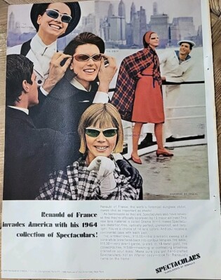1964 Spectaculars sunglasses by Renauld of France vintage fashion ad