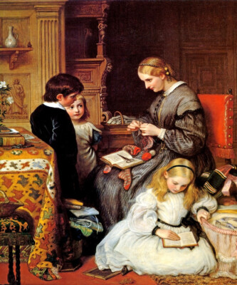 A LIFE WELL SPENT DOMESTIC WIFE MOTHER CHILDREN 1862 BY CHARLES WEST COPE REPRO