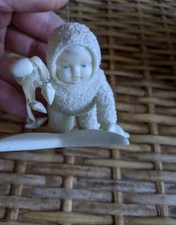 Dept. 56 SNOWBABIES Christmas Ornament Snow Baby Laying on a Star white