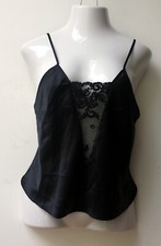 Fredericks of Hollywood Black Lace Satin Nightie Top Only Size Large