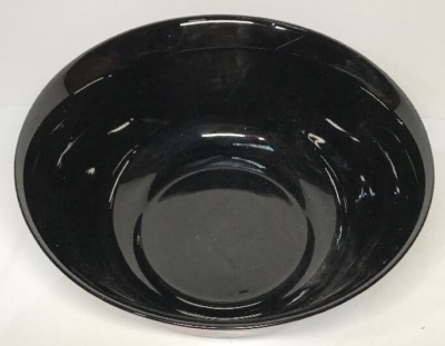 Lot Salad Bowl & 6 Bowls Vintage Arcoroc Black France H 9.5 D 23.5 & H 5 D 16 Cm Ceramic - Sold