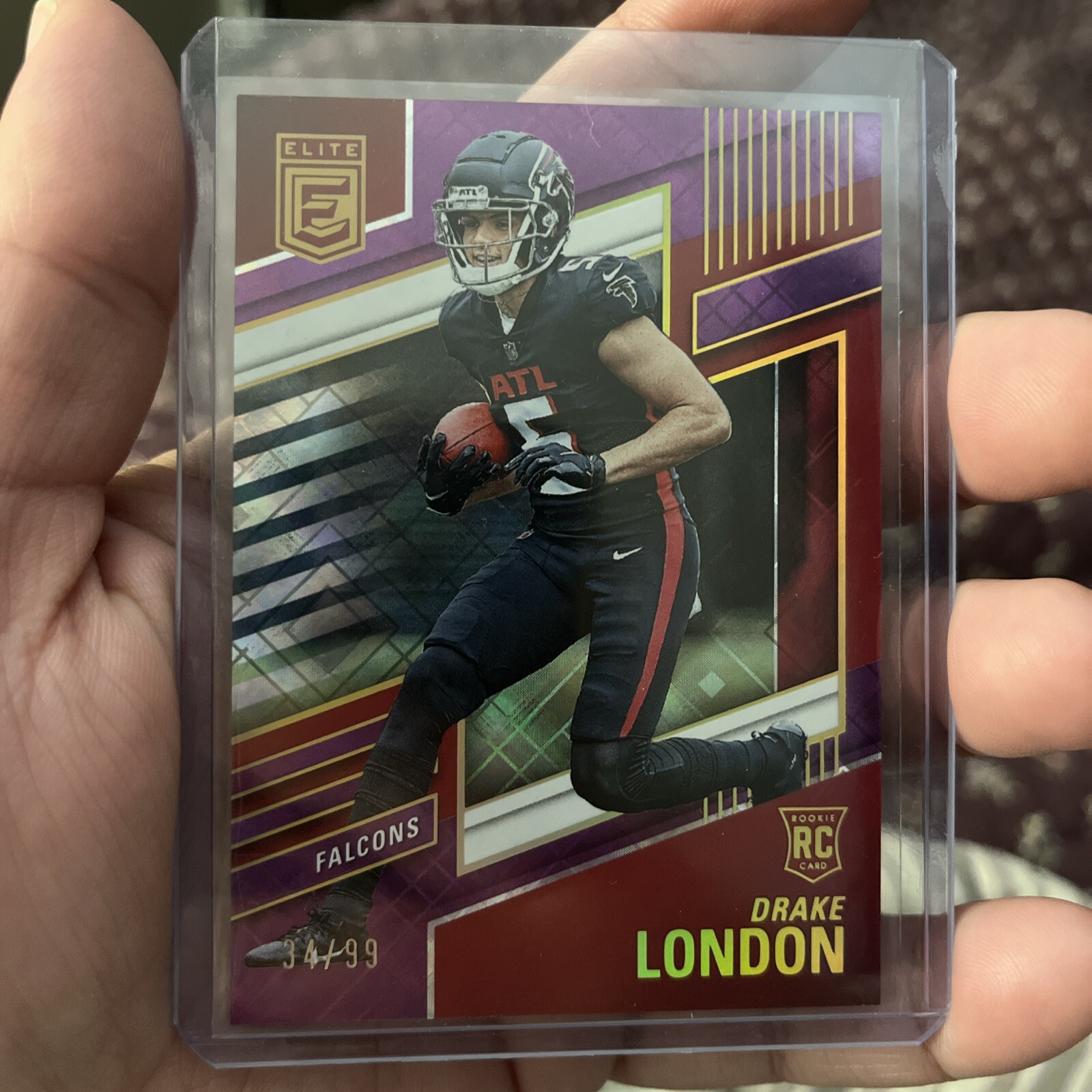 2022 Panini Donruss Elite - Rookies Purple #120 Drake London /99 (RC)