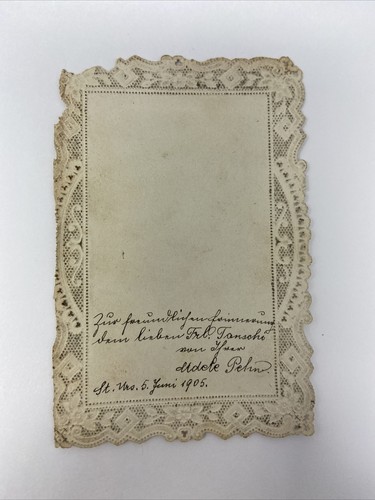 1905 Antique Lace Prayer Card Jesus Christ Lambs Shepherd Catholic - Picture 6 of 8