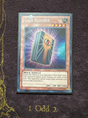 1x YuGiOh! Gate Blocker! DRLG-EN034! SECRET RARE! 1st EDITION!! *GEM* | eBay