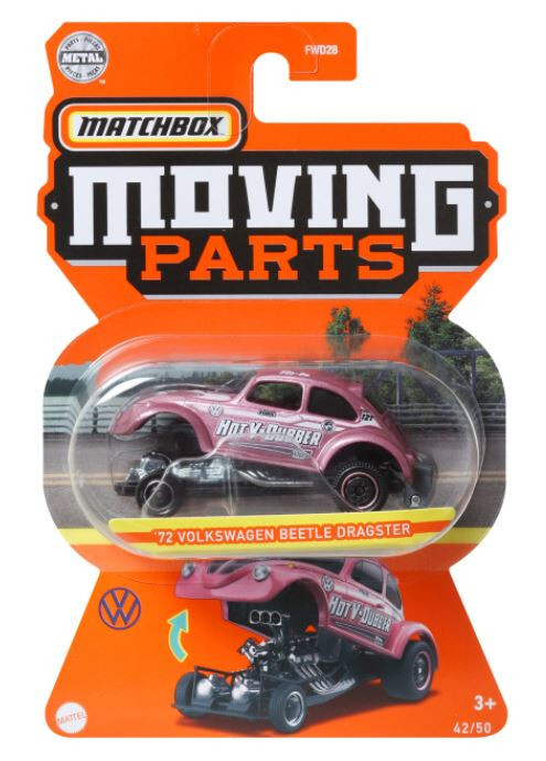 MATCHBOX 1972 VW BEETLE DRAGSTER HOT V-DUBBER PINK PURPLE - MOVING PARTS OVPMOC