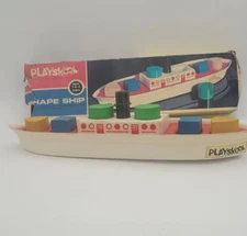 Vintage Playskool Shape Ship. 1970 Preschool Learning Toy. Floats. WOB 15"