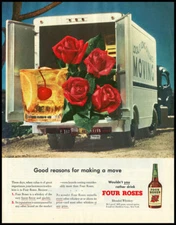1950 vintage ad for Four Roses Whiskey