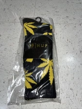2014 HUF WUTANG PLANT LIFE SOCKS BLACK/YELLOW BRAND NEW ONE PAIR OS