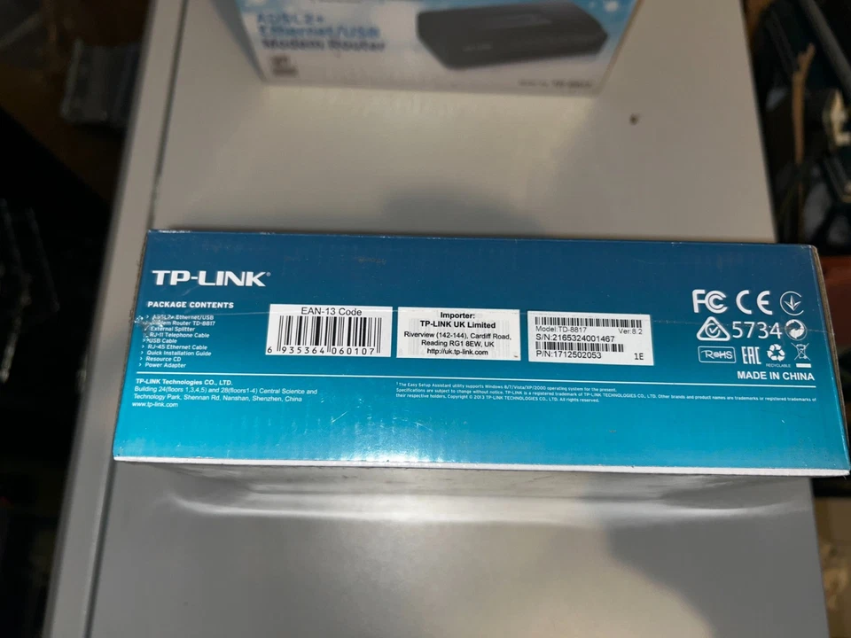 TP-LINK TD-8817 ADSL2+ Ethernet/USB Modem Router Sealed - Image 2 of 2