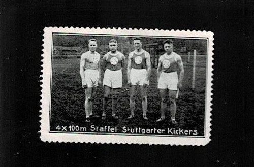 STUTTGARTER KICKERS 4x100 m Leichtathletik Greiling Sammelbild 20-30er Jahre