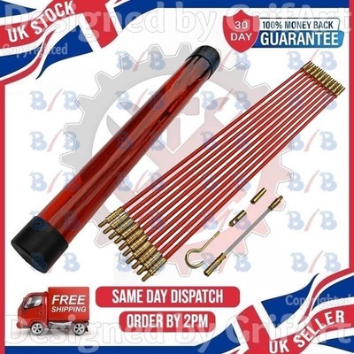 13-TEILIGES KABELZUGANGSSET 10 X 330 MM ELEKTRIKER ABZIEHER DURCHSTECKZUGSTANGEN DRAHT
