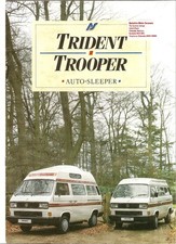 VW T25 / T3 Transporter Autosleeper Trident and Trooper Camper Sales Brochure