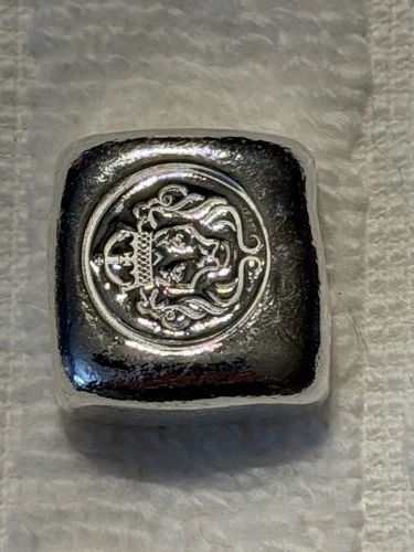 New Listing1 oz .999 Silver Bar - Hand Poured Solid Silver Bullion Square