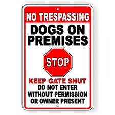 Beware Of Dog Metal Sign Dog Will Bite Security Keep Out Warning Do Not Enter