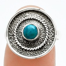 Natural Azurite Chrysocolla 925 Sterling Silver Ring s.7 Jewelry R-1439