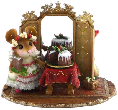 Wee Forest Folk THE ELEGANT HOSTESS Retired CHOCO CAKE RED TABLECLOTH DETAILS!