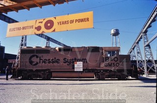 Original Slide Electro Motive 50 year anniversary Golden B&O GP40 La Grange 1972
