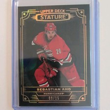 2022-23 Upper Deck Stature - Sebastian Aho BLACK /15 Carolina Hurricanes #32